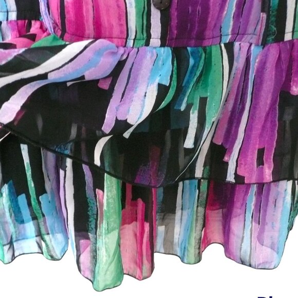 Janette Plus Camisole Top Ruffles Multicolored Adjustable Straps Size 1XL - Picture 5 of 8